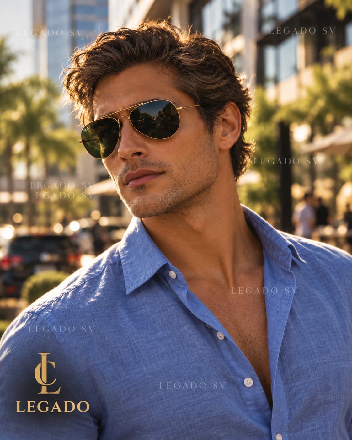 Hombre con Ray-Ban Aviator